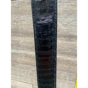Amanda Smith Genuine Snake Skin Vinyl Lined Black Belt 5 Holes Size L Amanda Smith Genuine Snake Skin Vinyl Lined Black Belt 5  main image 3